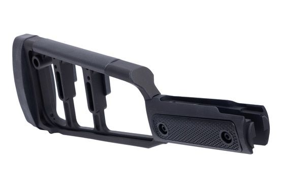 Midwest Industries Rossi Straight Lever Stock has textured MI grip panels